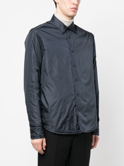 Shop Aspesi Long-sleeve Buttoned Shirt Jacket In Blue