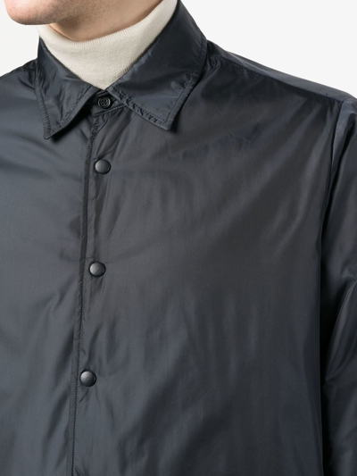 Shop Aspesi Long-sleeve Buttoned Shirt Jacket In Blue
