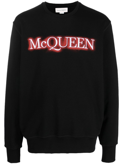 Shop Alexander Mcqueen Logo-print Sweatshirt In Black