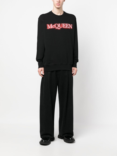Shop Alexander Mcqueen Logo-print Sweatshirt In Black