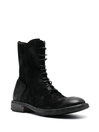 Moma Polacco Worn-effect Leather Boots In Black