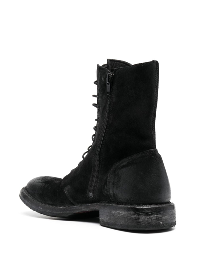 Moma Polacco Worn-effect Leather Boots In Black