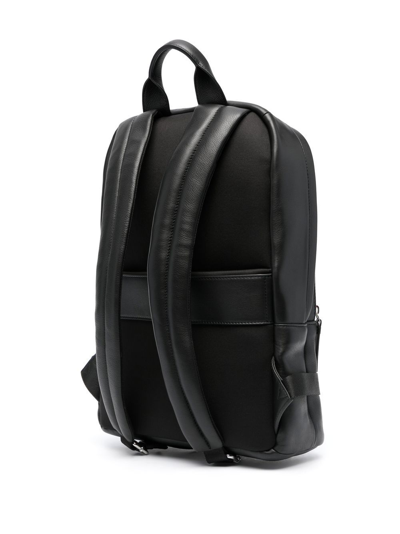 Shop John Richmond Logo-print Leather Backpack In Black