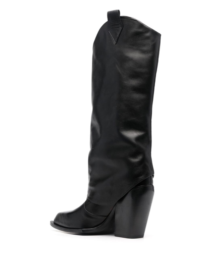 Shop Hardot Pointed-toe Western Boots In Black