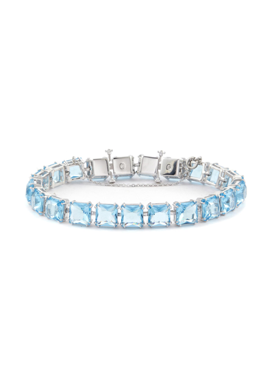 Shop Swarovski ‘millenia' Square Cut Crystal Bracelet In Blue