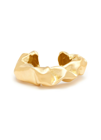 Shop Completedworks ‘crunch' 14k Gold Plated Brass Cuff Bracelet In Metallic