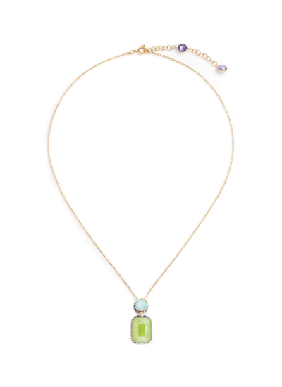 Shop Swarovski ‘orbita' Solid Stone Reversible Necklace - Small Stone In Purple