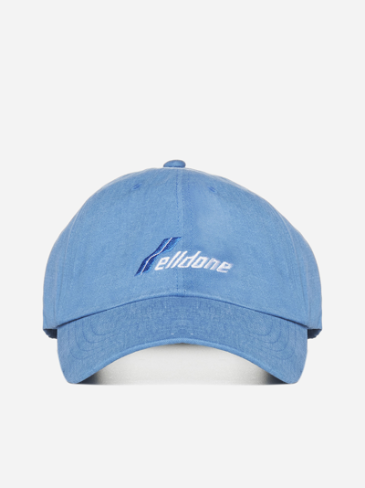 Shop We11 Done Logo Cotton Baseball Cap In Light Blue