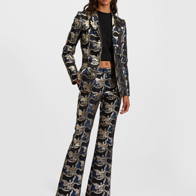 La Doublej 247 Metallic Blazer In Spritz Blu