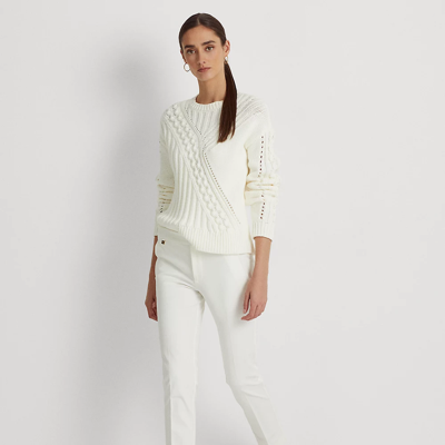 Shop Lauren Ralph Lauren Stretch Cotton Skinny Pant In White