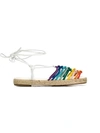 CHLOÉ 'Jamie' rainbow espadrille sandals,CALFLEATHER100%