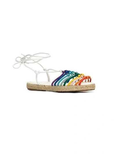 Chloé Multicolor Leather Rainbow Sandals In White | ModeSens