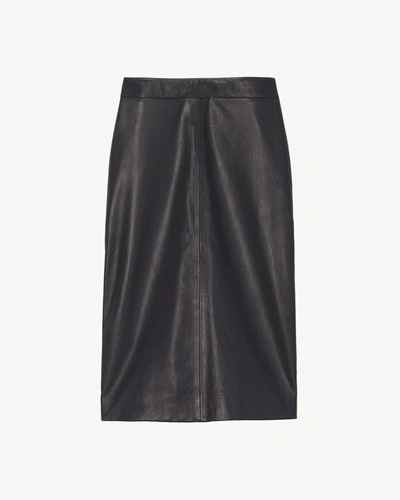 Shop Nili Lotan Lianna Leather Skirt In Black