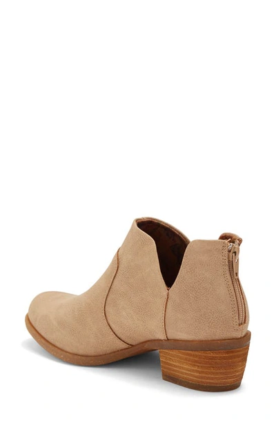 B O C By Born Lucy Notched Topline Block Heel Bootie In Natural Nubuck