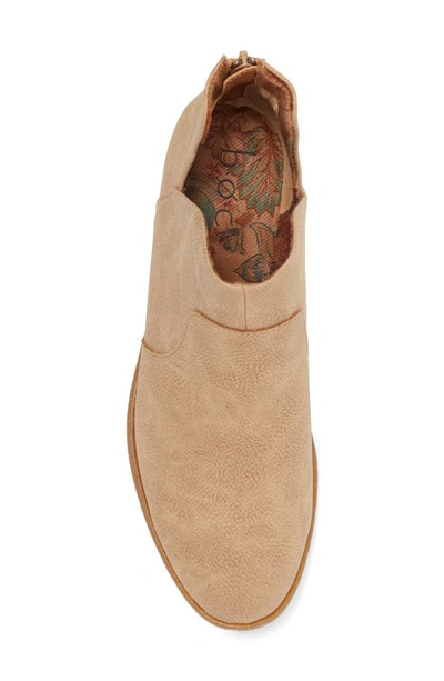 B O C By Born Lucy Notched Topline Block Heel Bootie In Natural Nubuck