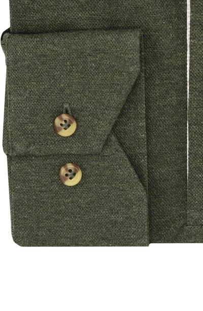 Shop Lorenzo Uomo Long Sleeve Button-up Polo In Hunter