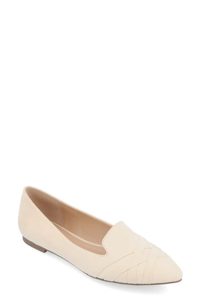 Shop Journee Collection Mindee Crisscross Toe Flat In Tan