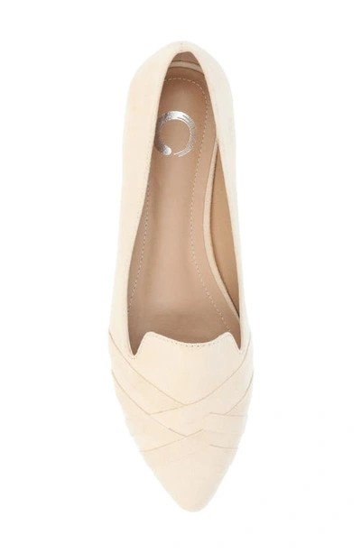 Shop Journee Collection Mindee Crisscross Toe Flat In Tan