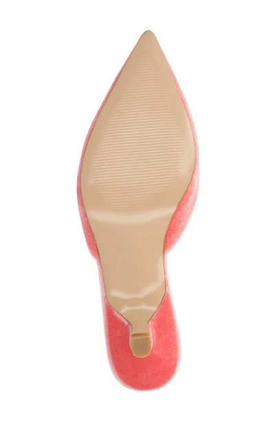 Journee Collection Women's Rishie Ornamented Kitten Heel Velvet Slip On Pumps In Pink