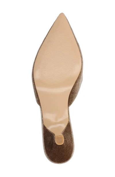 Journee Collection Women's Rishie Ornamented Kitten Heel Velvet Slip On Pumps In Taupe