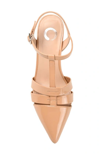 Journee Collection Women's Jazlynn T Strap Kitten Heel Dress Pumps In Tan
