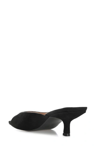 Journee Collection Womens Medium And Wide Width Larna Slip On Kitten Heel Open Toe Pumps In Black