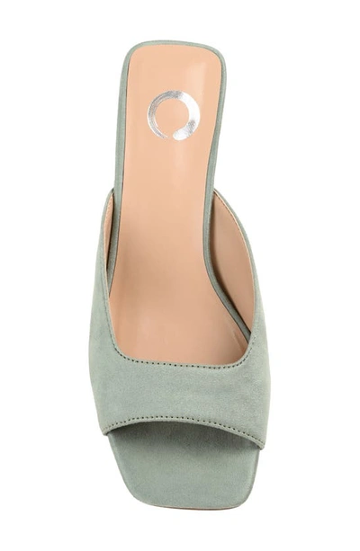 Journee Collection Womens Medium And Wide Width Larna Slip On Kitten Heel Open Toe Pumps In Sage