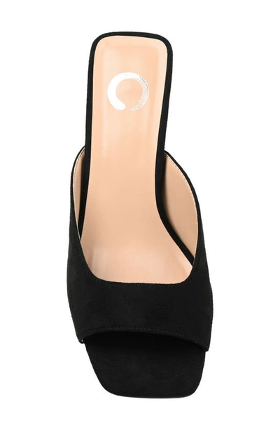 Journee Collection Womens Medium And Wide Width Larna Slip On Kitten Heel Open Toe Pumps In Black