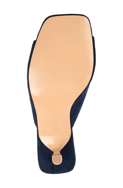 Journee Collection Womens Medium And Wide Width Larna Slip On Kitten Heel Open Toe Pumps In Navy