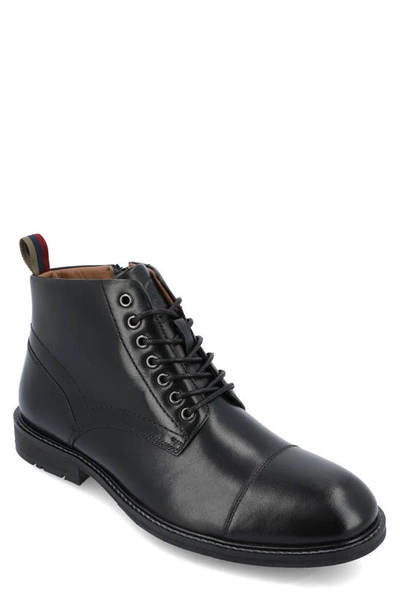 Shop Thomas & Vine Avrum Leather Cap Toe Chukka Boot In Black