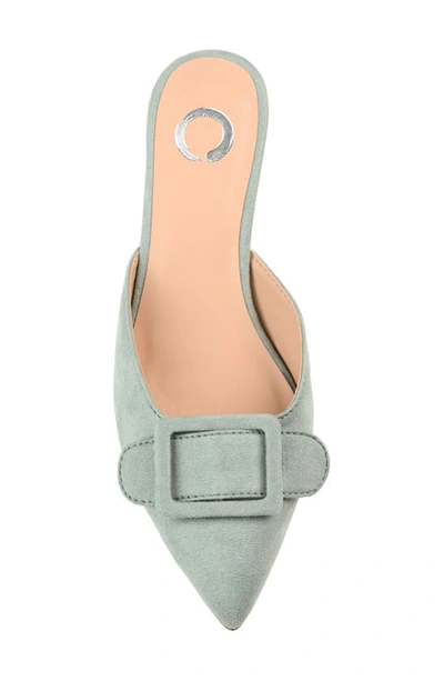 Journee Collection Womens Vianna Kitten Heel Mules Pointed Toe Pumps In Sage