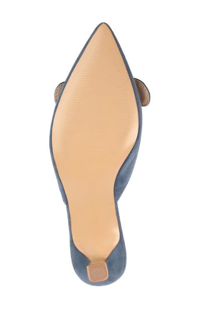 Journee Collection Womens Vianna Kitten Heel Mules Pointed Toe Pumps In Blue