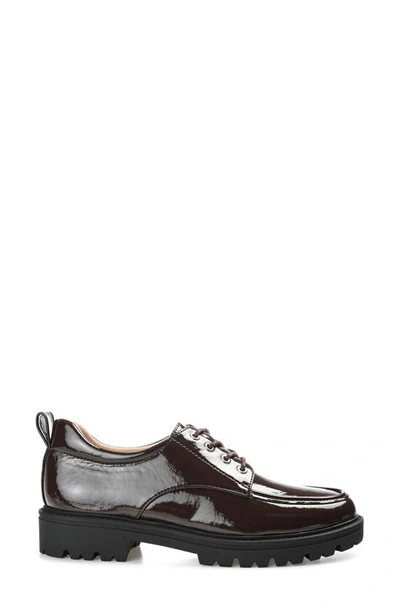 Journee Collection Women's Zina Lace Up Lug Sole Oxfords In Brown