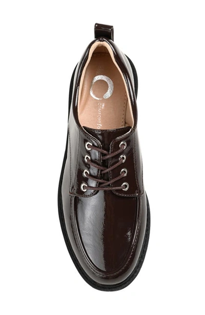 Journee Collection Women's Zina Lace Up Lug Sole Oxfords In Brown