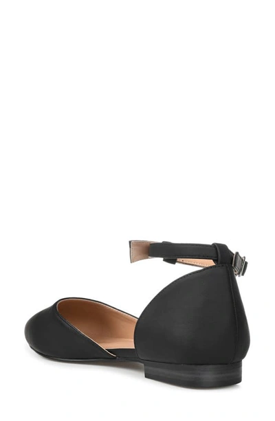 Journee Collection Womens Vielo Ballet Almond Toe Buckle Flats In Black