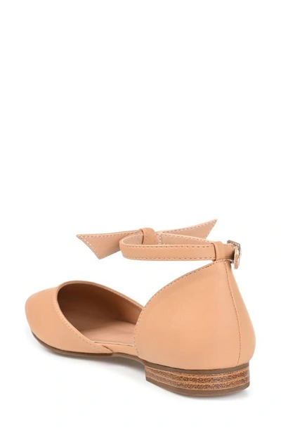 Journee Collection Womens Vielo Ballet Almond Toe Buckle Flats In Tan