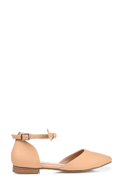 Journee Collection Womens Vielo Ballet Almond Toe Buckle Flats In Tan