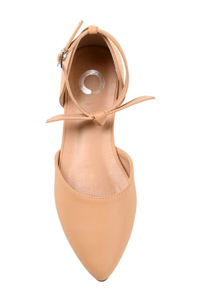 Journee Collection Womens Vielo Ballet Almond Toe Buckle Flats In Tan