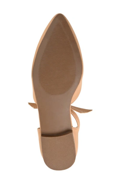 Journee Collection Womens Vielo Ballet Almond Toe Buckle Flats In Tan