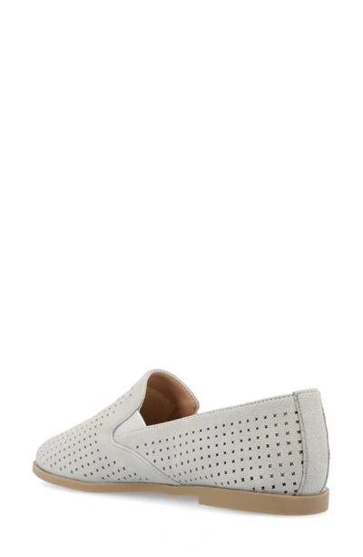 Shop Journee Collection Lucie Perforated Flat Loafer In Grey