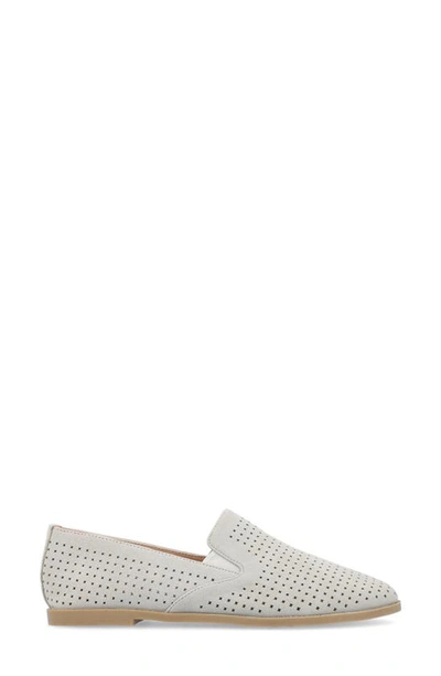 Shop Journee Collection Lucie Perforated Flat Loafer In Grey
