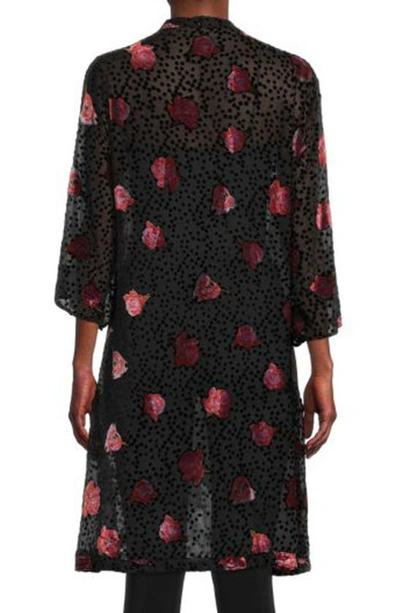 Saachi Rose Velvet Burnout Ruana In Black