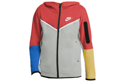 Pre-owned Nike Sportswear Kids' Tech Fleece Full-zip Hoodie Lobster/grey Fog/white