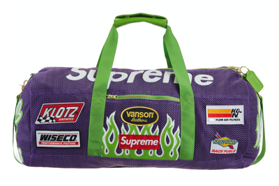 Pre-owned Supreme Vanson Leathers Cordura Mesh Duffle Bag Purple