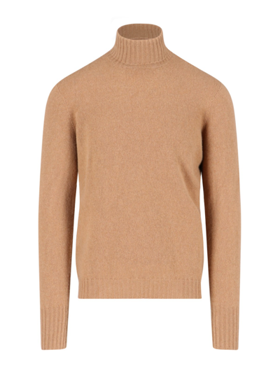Drumohr Camel Wool Turtleneck In Beige
