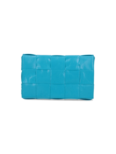 Shop Bottega Veneta 'the Cassette' Shoulder Bag In Azzurro