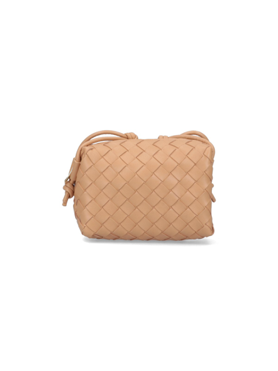Shop Bottega Veneta Mini Shoulder Bag 'loop' In Beige