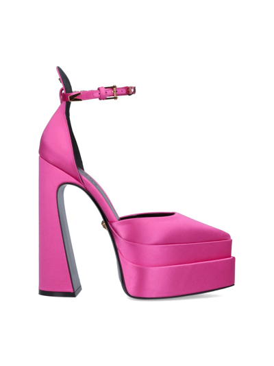 Shop Versace 'aevitas Pointy' Platform Pump In Rosa