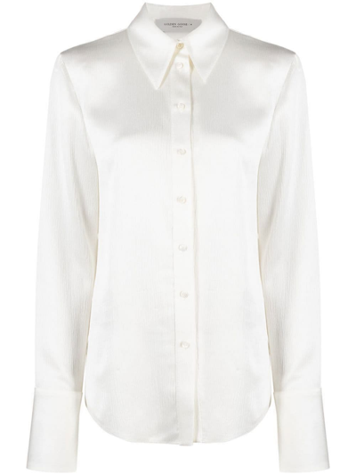 Shop Golden Goose Journey Crepon Shirt In White