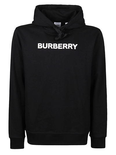 Shop Burberry Hooded Sweatshirt With Logo In Black